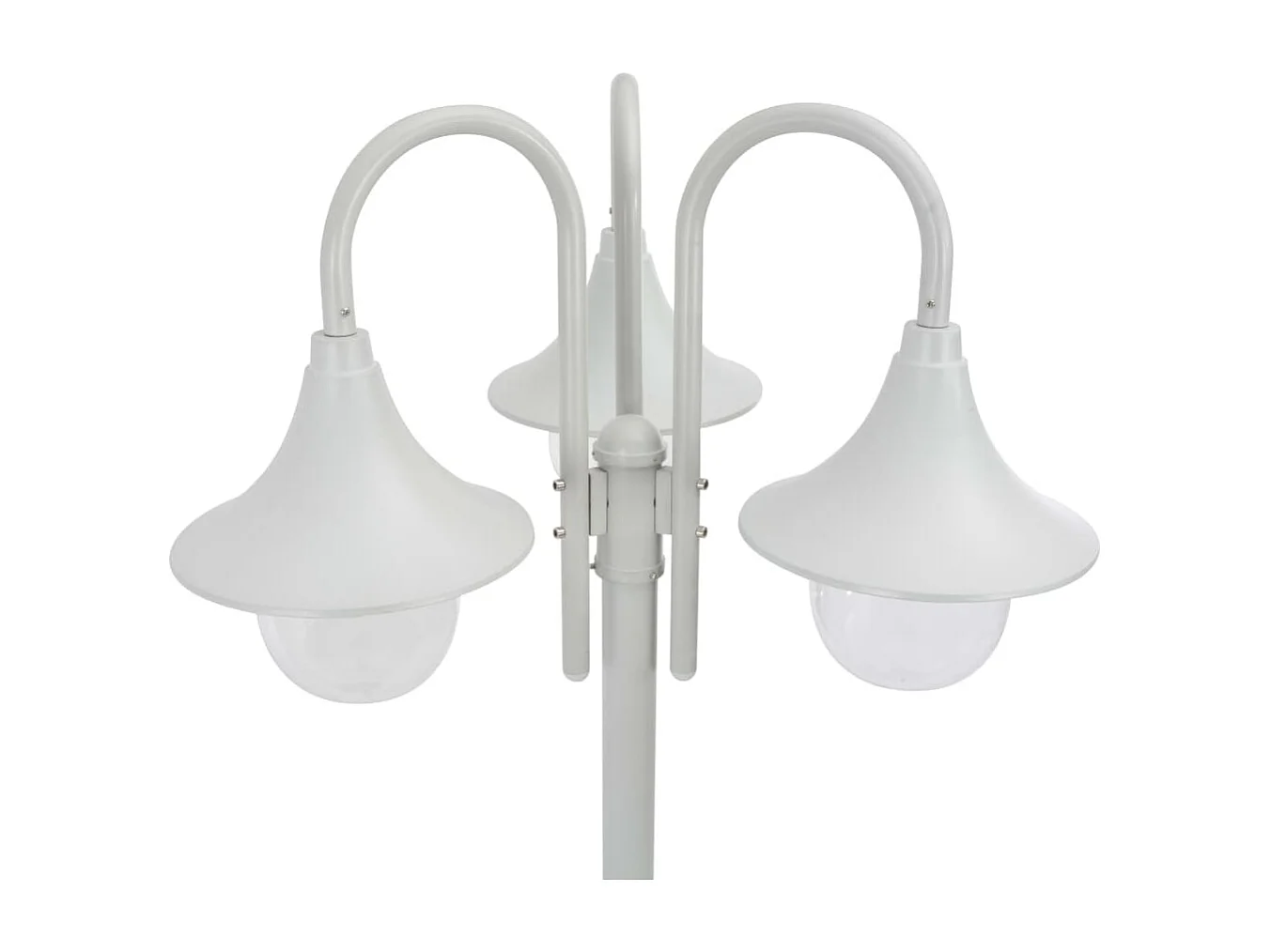 Lampione da giardino E27 220 cm alluminio 3 lanterne bianche 02_0042540