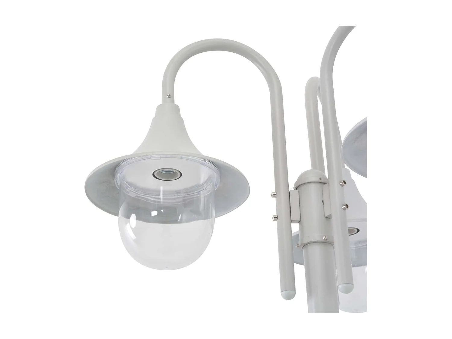 Lampione da giardino E27 220 cm alluminio 3 lanterne bianche 02_0042540