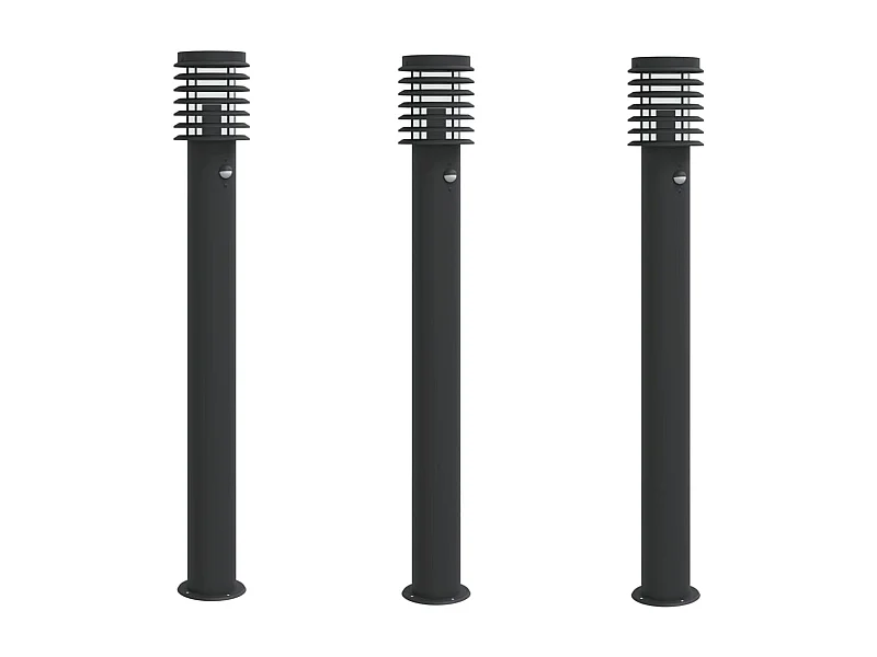 Lampioni e sensori da esterno 3 pz acciaio inox nero 02_0042575
