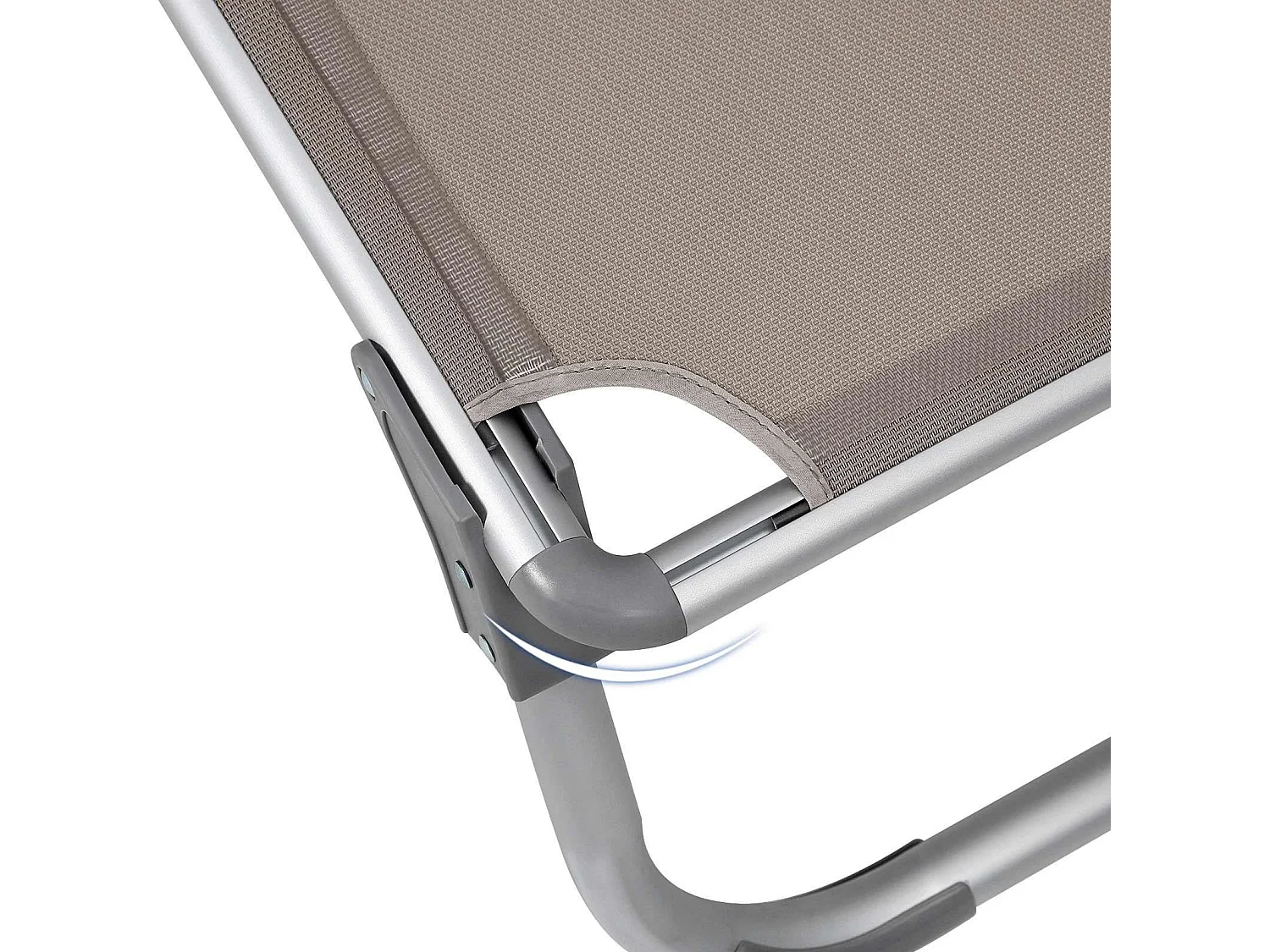 Tumbona/sillón relax con respaldo reclinable y sombrilla plegable ligera 55 x 193 x 31 cm capacidad de carga 150 kg para jardín color topo 12_0001675