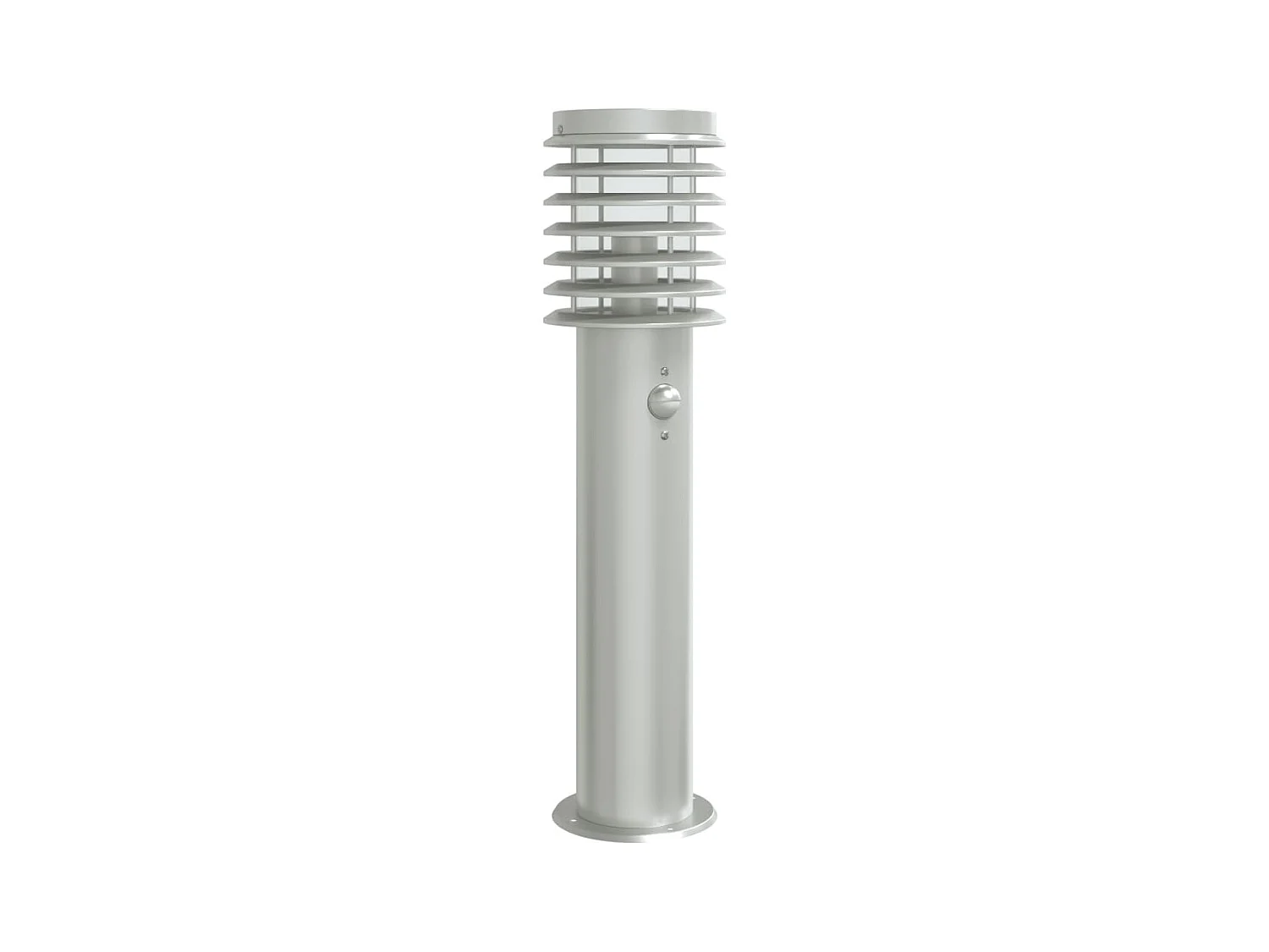 Lámpara de pie exterior con sensor plateado acero inoxidable Plata 02_0042526