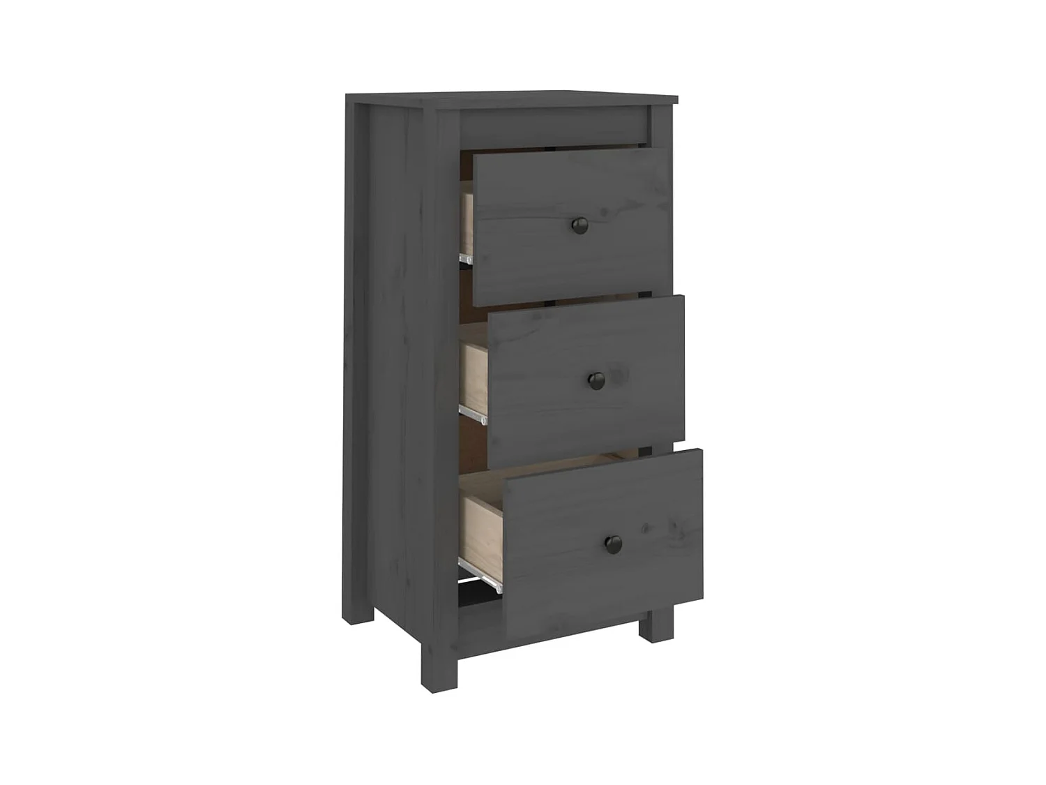 Credenza buffet cassettiera armadio contenitore organizer cucina soggiorno soggiorni set da 2 40 x 35 x 80 cm legno massello di pino grigio 02_0036839