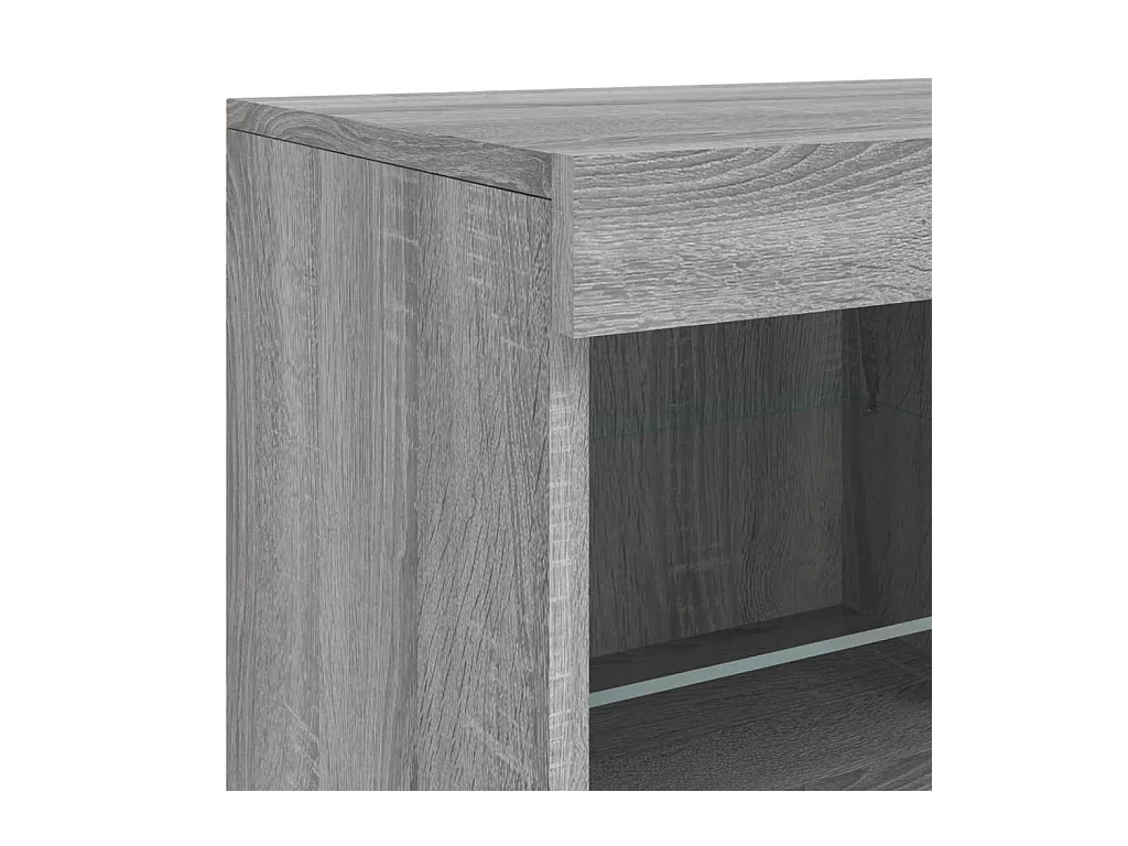 Credenza buffet cassettiera mobile contenitore organizer cucina soggiorno soggiorno con luci a LED Sonoma 81 x 37 x 67 cm grigio 02_0030084