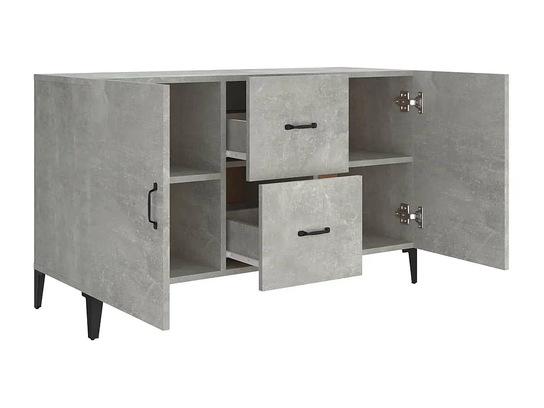 Buffet aparador cômoda armário unidade de armazenamento organizador cozinha sala de estar 100 x 36 x 60 cm madeira trabalhada cinza 02_0031826