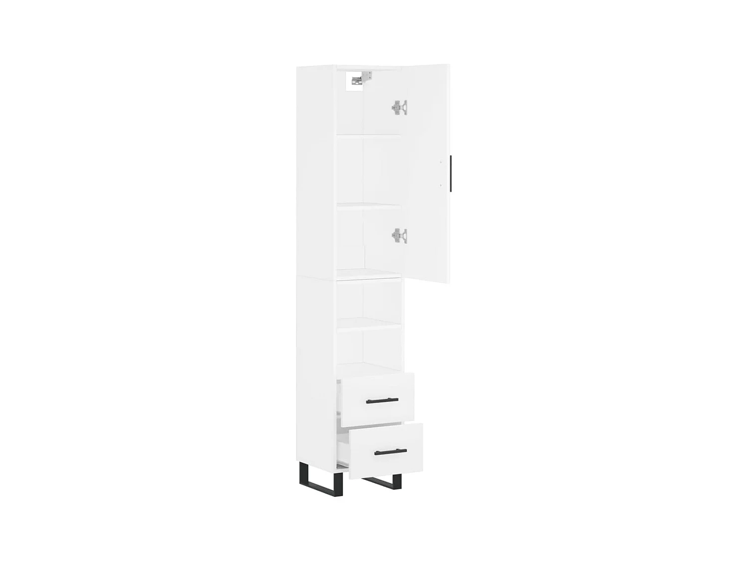 Aparador cómoda cómoda armario mueble organizador cocina salón salón alto 34,5 x 34 x 180 cm madera contrachapada blanco 02_0032382