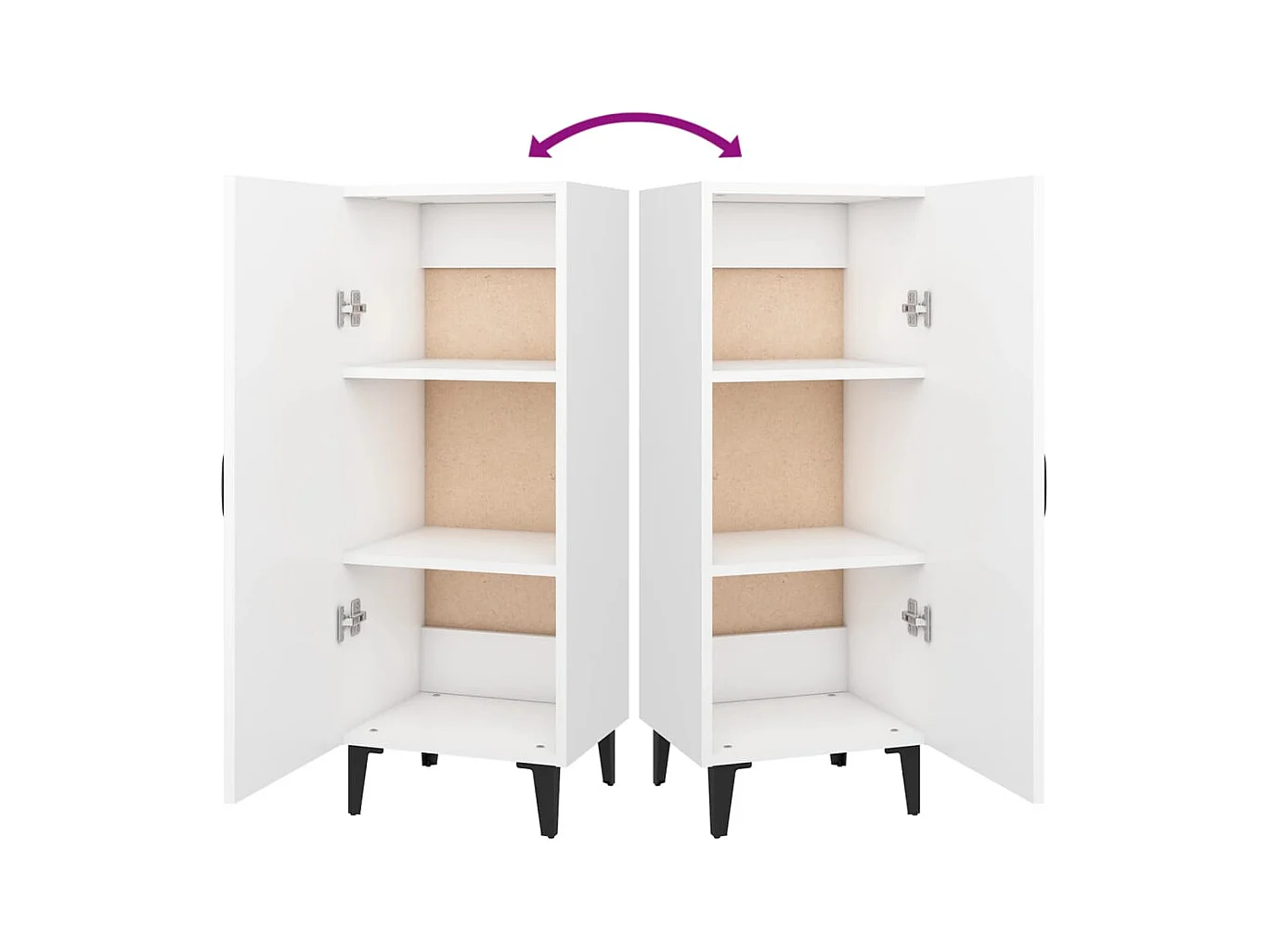 Credenza buffet cassettiera mobile contenitore organizer cucina soggiorno soggiorno 34,5 x 34 x 90 cm derivati ​​del legno bianco 02_0030275