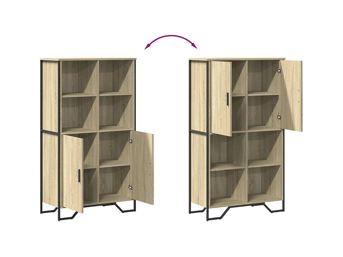 Credenza buffet cassettiera mobile contenitore organizer cucina soggiorno soggiorno alto sonoma 79,5 x 35,5 x 137,5 cm derivati ​​del legno marrone 02_0034207