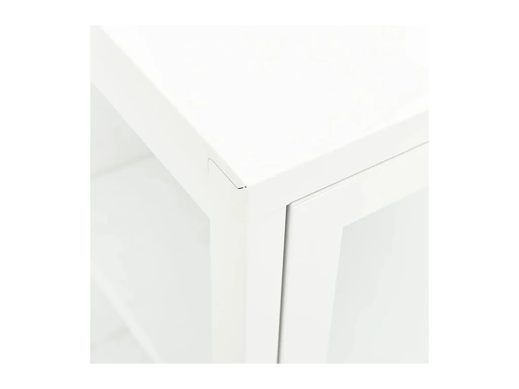 Aparador cómoda armario mueble organizador cocina salón salón 70 x 35 x 70 cm acero y cristal blanco 02_0030490