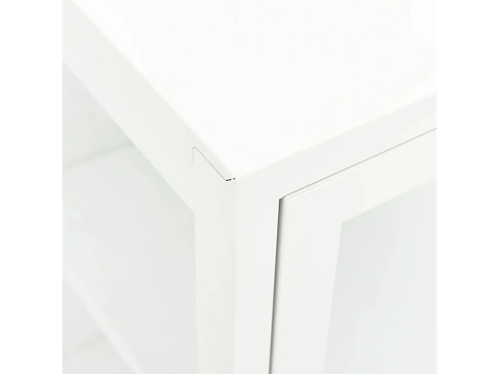 Credenza buffet cassettiera mobile contenitore organizer cucina soggiorno soggiorno 70 x 35 x 70 cm acciaio e vetro bianco 02_0030490