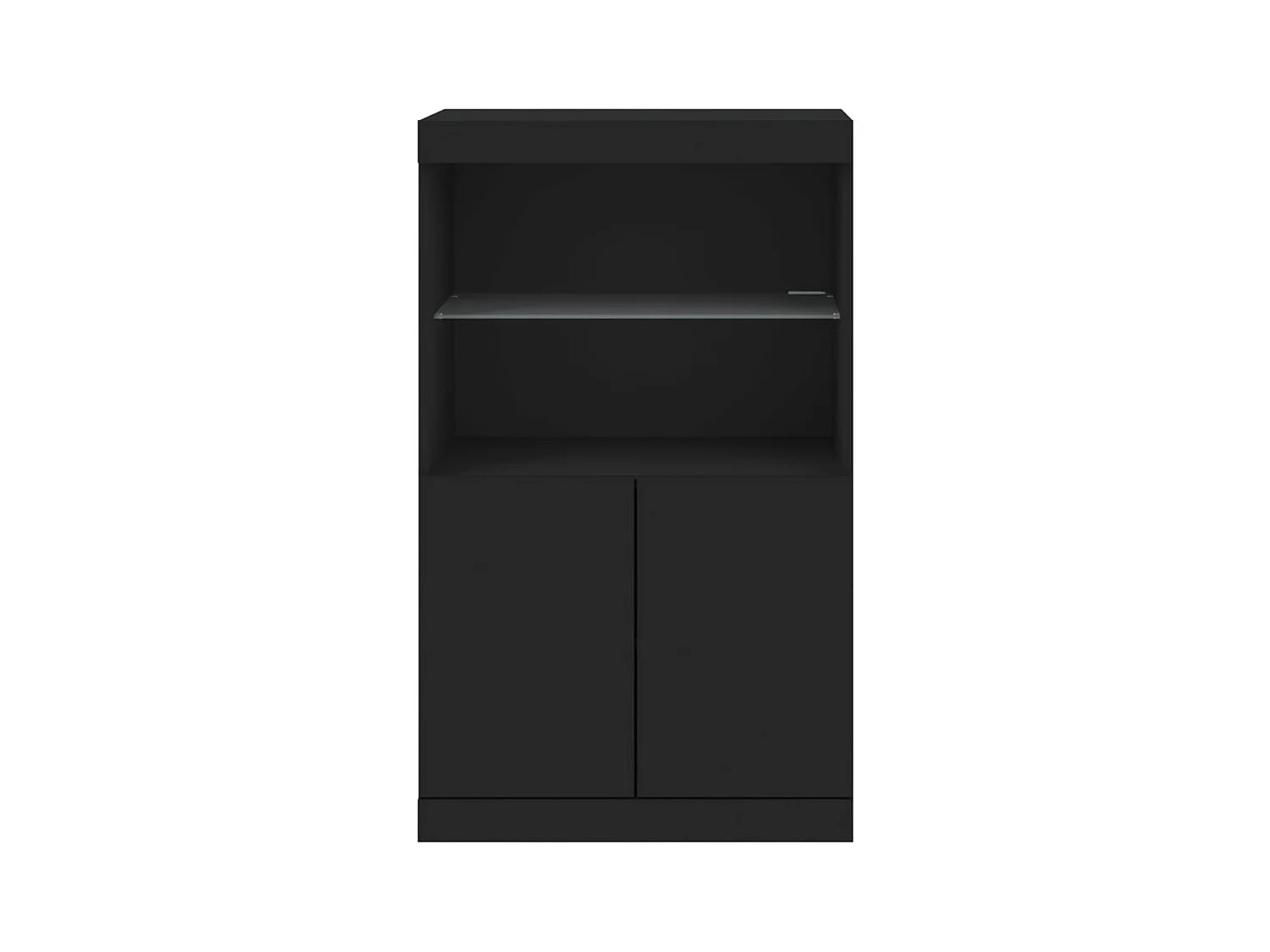 Aparador buffet cómoda armario mueble organizador cocina salón salón con luces LED 60,5 x 37 x 100 cm negro 02_0030040