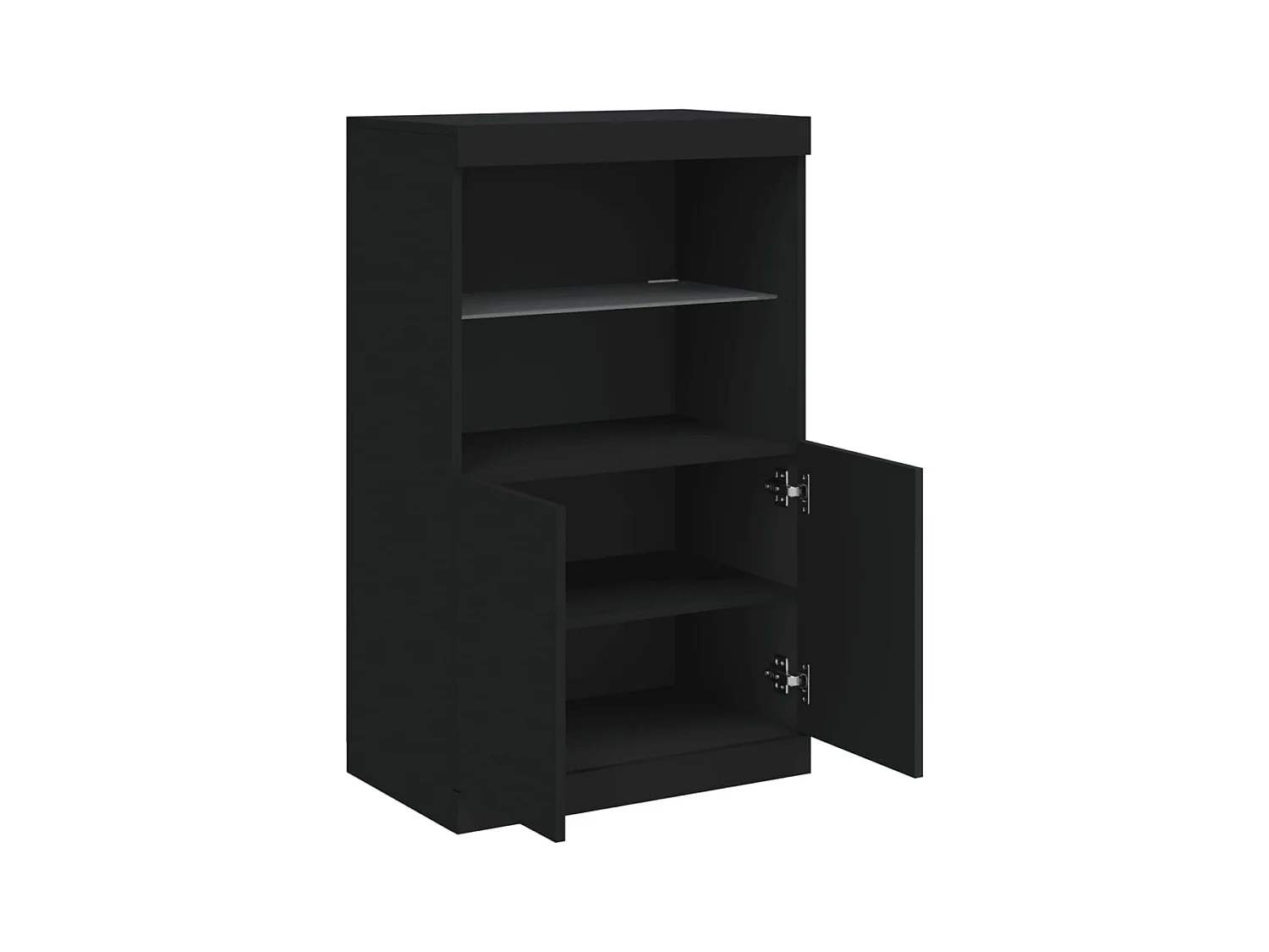 Aparador buffet cómoda armario mueble organizador cocina salón salón con luces LED 60,5 x 37 x 100 cm negro 02_0030040