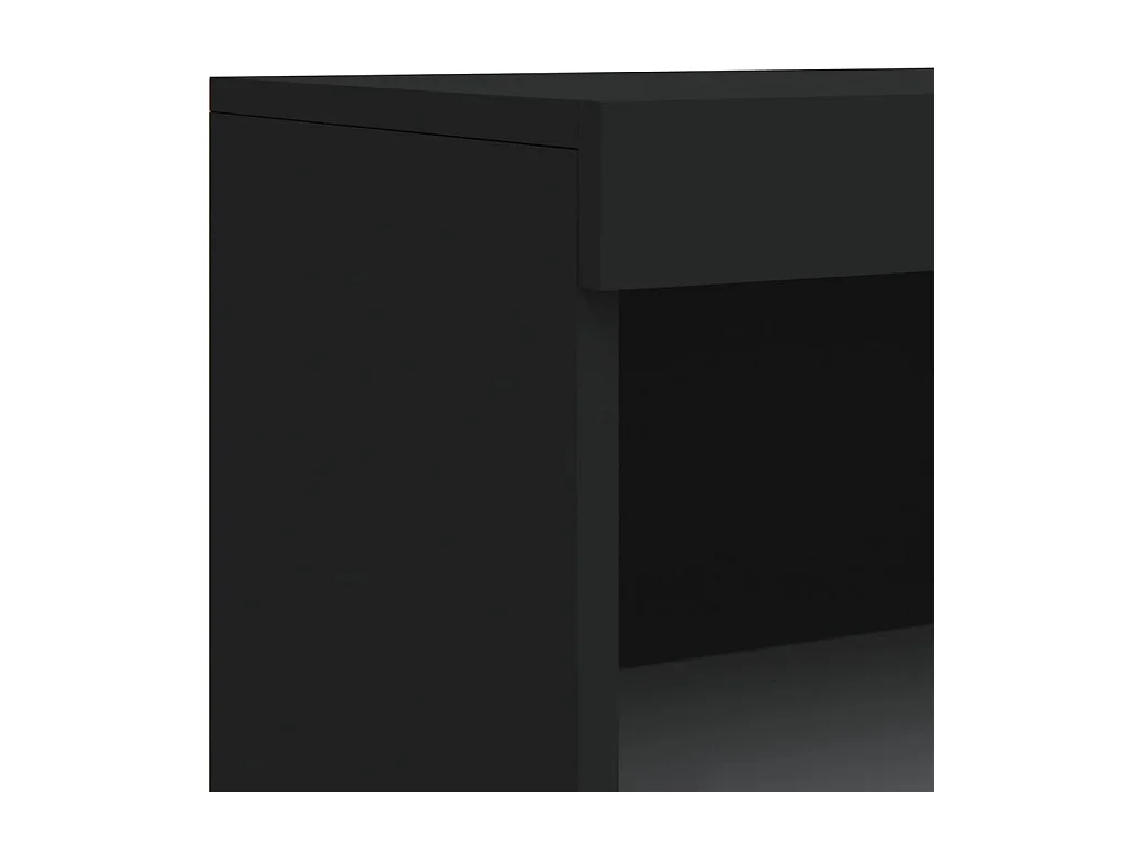 Aparador buffet cómoda armario mueble organizador cocina salón salón con luces LED 60,5 x 37 x 100 cm negro 02_0030040