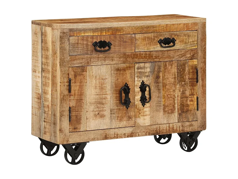 Credenza buffet cassettiera mobile contenitore organizer cucina soggiorno soggiorno 80 x 30 x 65 cm legno massello di mango grezzo marrone 02_0029653