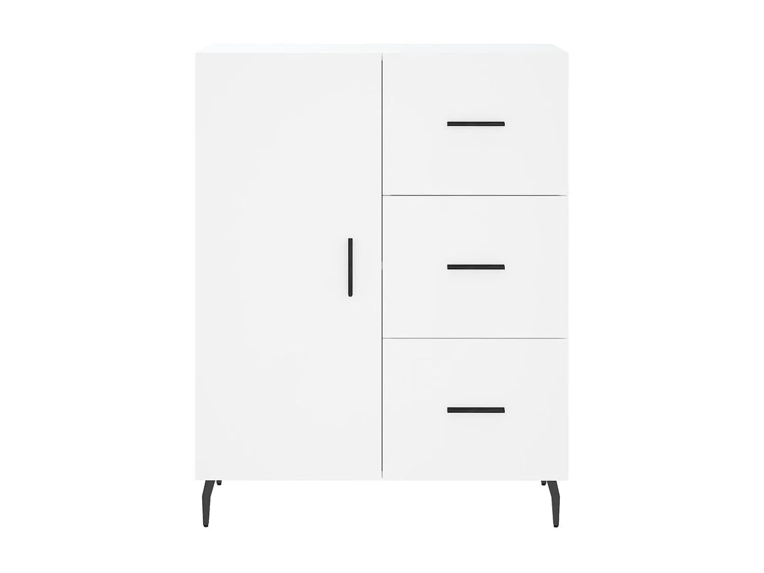 Credenza buffet cassettiera mobile contenitore organizer cucina soggiorno soggiorno alto 69,5 x 34 x 180 cm derivati ​​del legno bianco 02_0032597