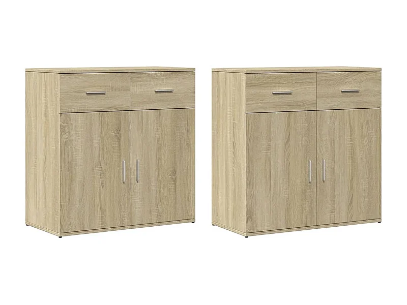 Buffet aparador cômoda armário organizador unidade de armazenamento cozinha sala salas conjunto de 2 sonoma 79 x 38 x 80 cm madeira de engenharia marrom 02_0036825