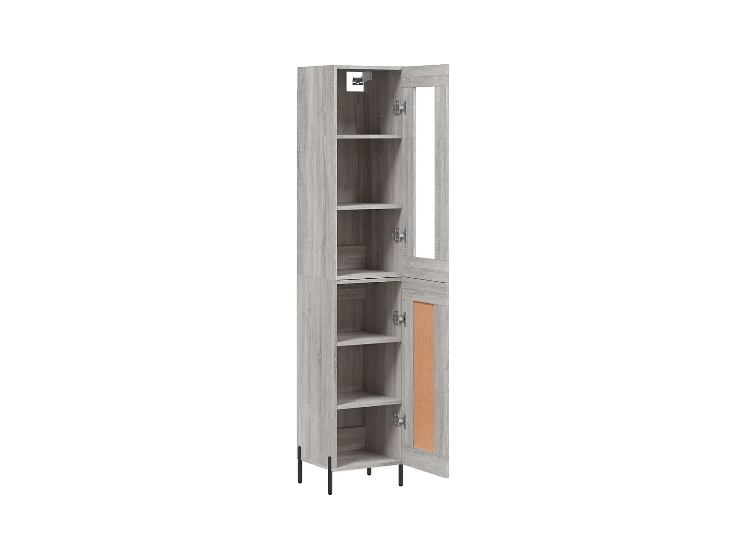 Aparador aparador cómoda armario mueble organizador cocina salón salón alto Sonoma 34,5 x 34 x 180 cm madera contrachapada gris 02_0035258