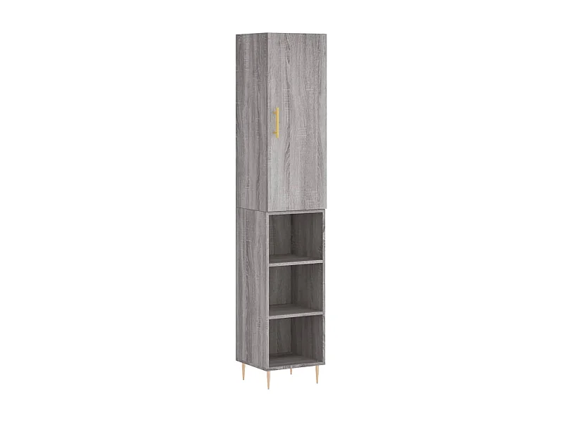Credenza cassettiera cassettiera mobile contenitore organizer cucina soggiorno soggiorno alto Sonoma 34,5 x 34 x 180 cm derivati ​​del legno grigio 02_0035301
