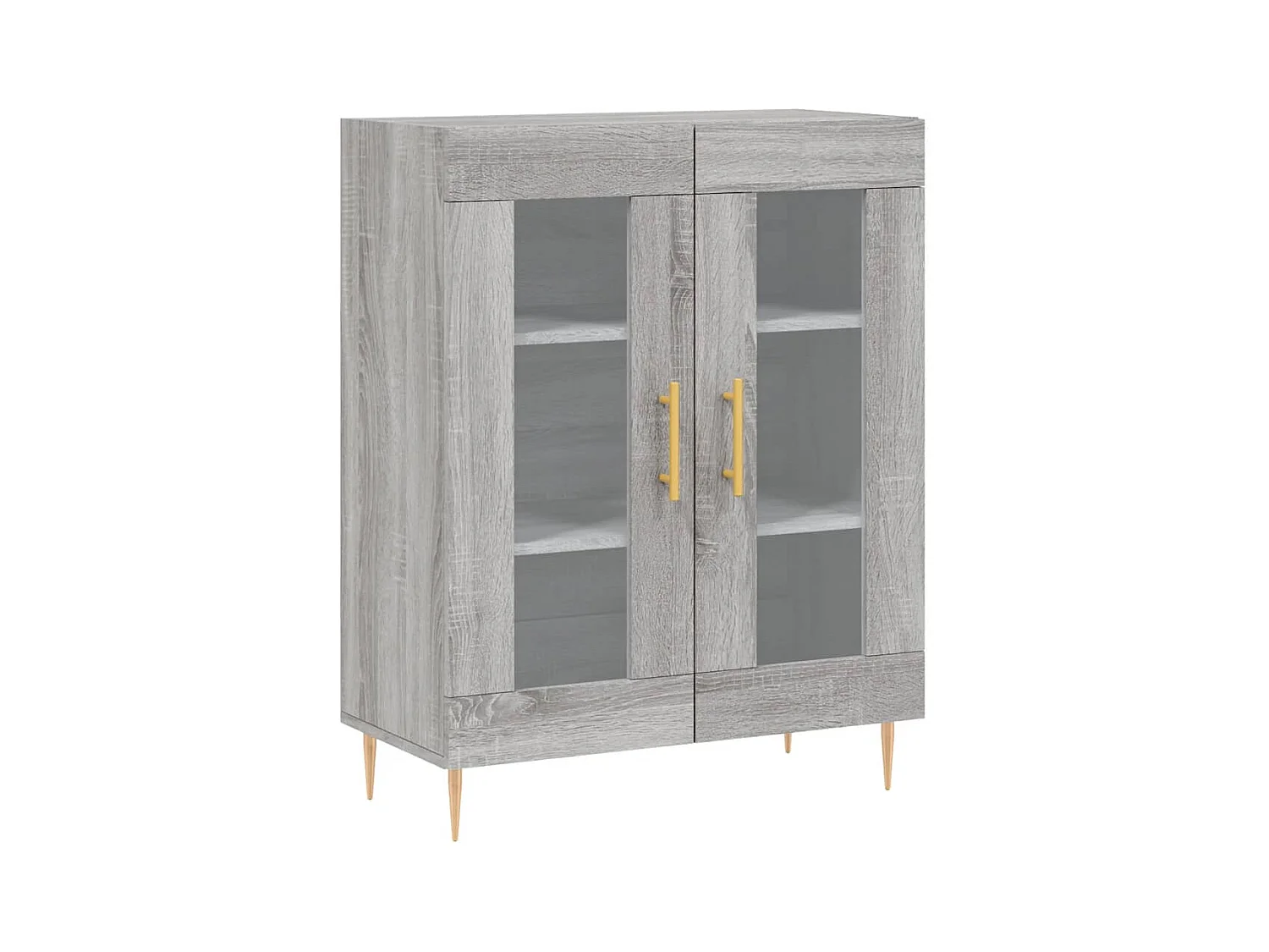 Credenza credenza cassettiera mobile contenitore organizer cucina soggiorno soggiorno alto Sonoma 69,5 x 34 x 180 cm pannelli compositi grigio 02_0035559