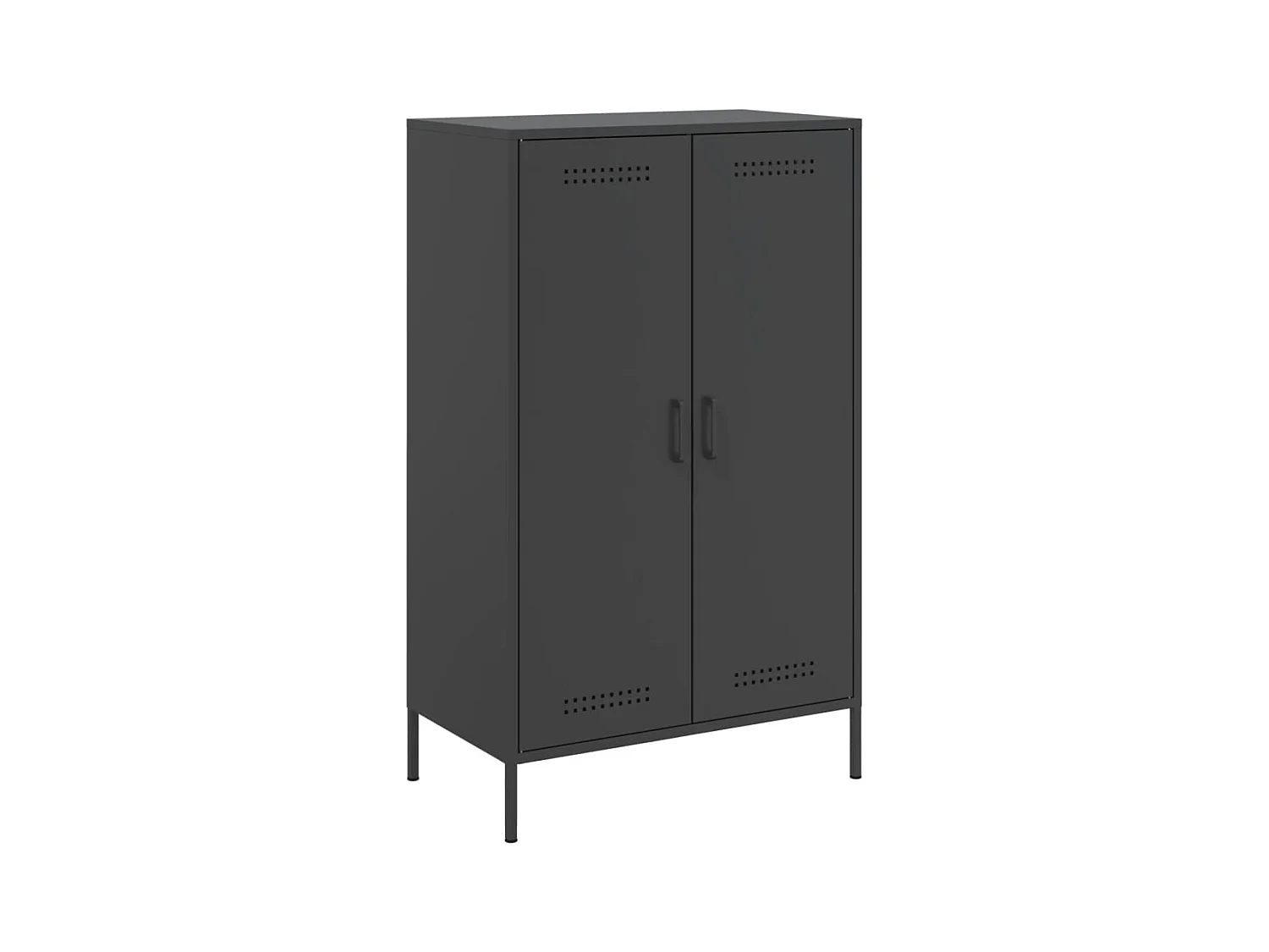 Buffet aparador cômoda armário organizador unidade cozinha sala sala alta 68 x 39 x 113 cm aço preto 02_0034965