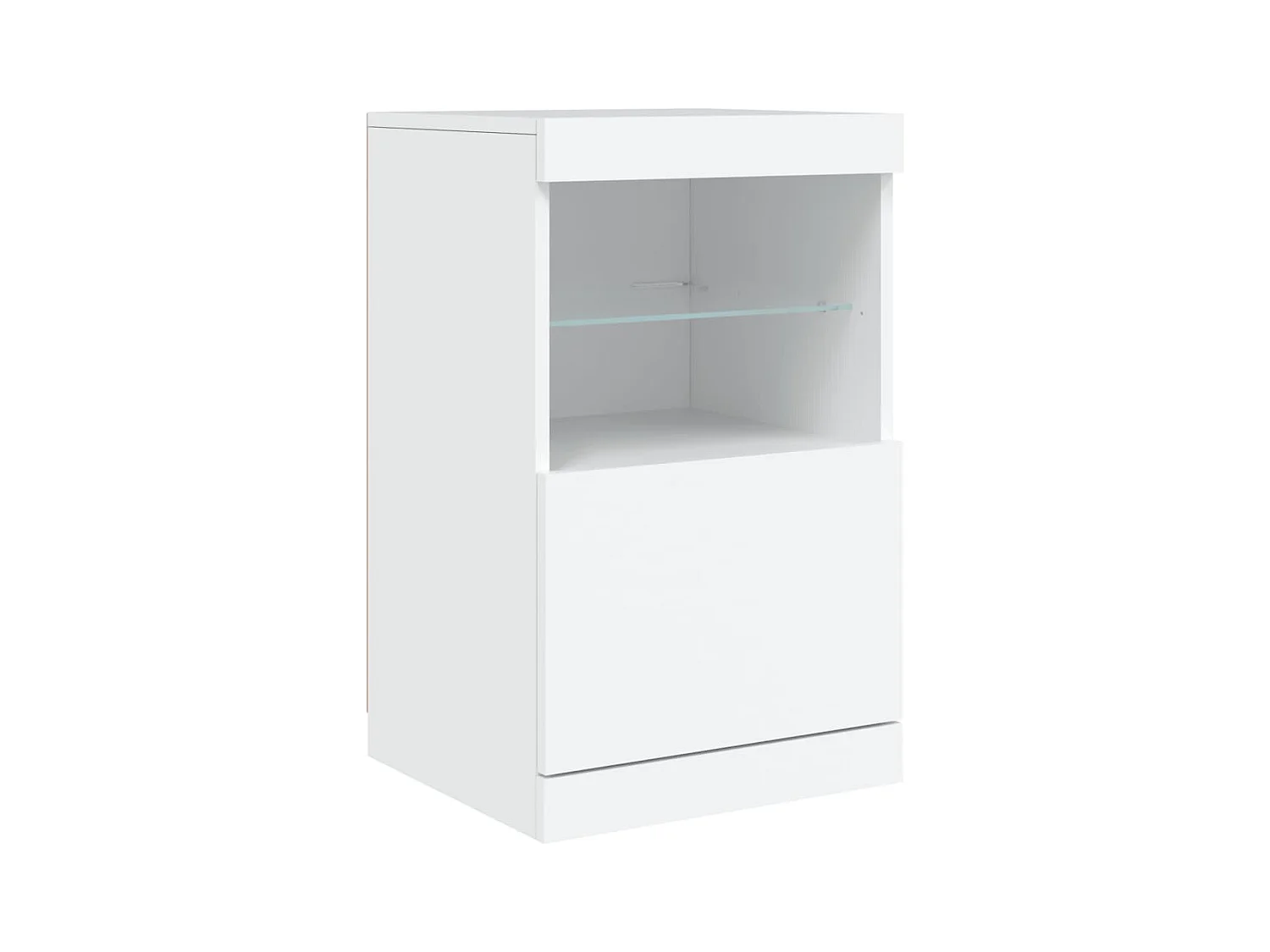 Credenza cassettiera armadio ripostiglio organizer cucina soggiorno soggiorno con luci LED 123 x 37 x 67 cm Bianco 02_0029826