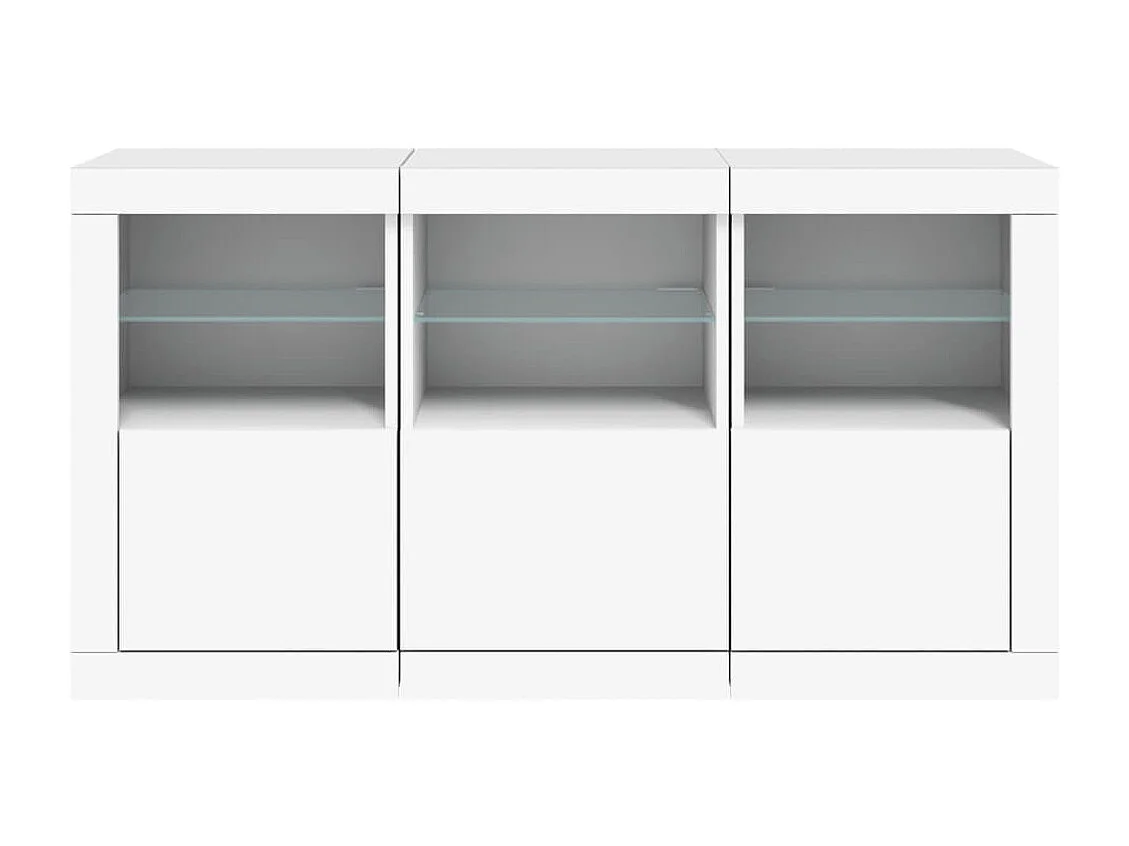Aparador cómoda cómoda armario mueble organizador cocina salón salón con luces LED 123 x 37 x 67 cm blanco 02_0029826