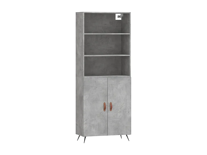 Aparador buffet cómoda armario mueble organizador cocina salón salón alto 69,5 x 34 x 180 cm madera contrachapada gris 02_0034520