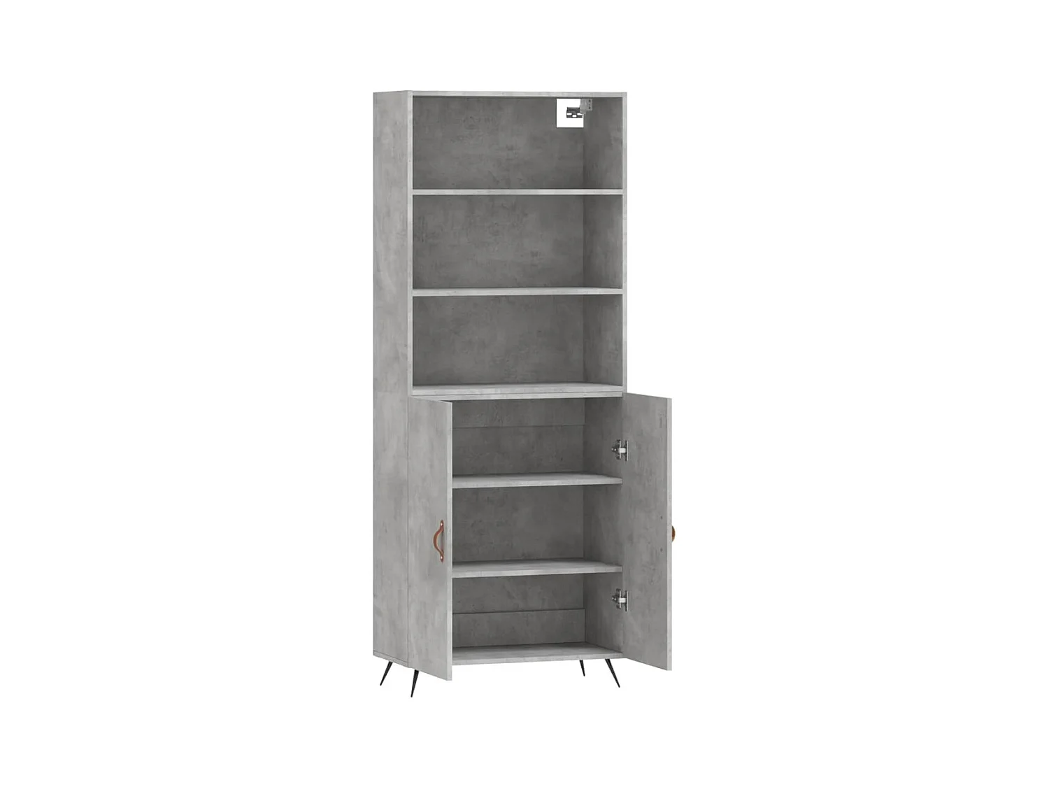 Aparador buffet cómoda armario mueble organizador cocina salón salón alto 69,5 x 34 x 180 cm madera contrachapada gris 02_0034520