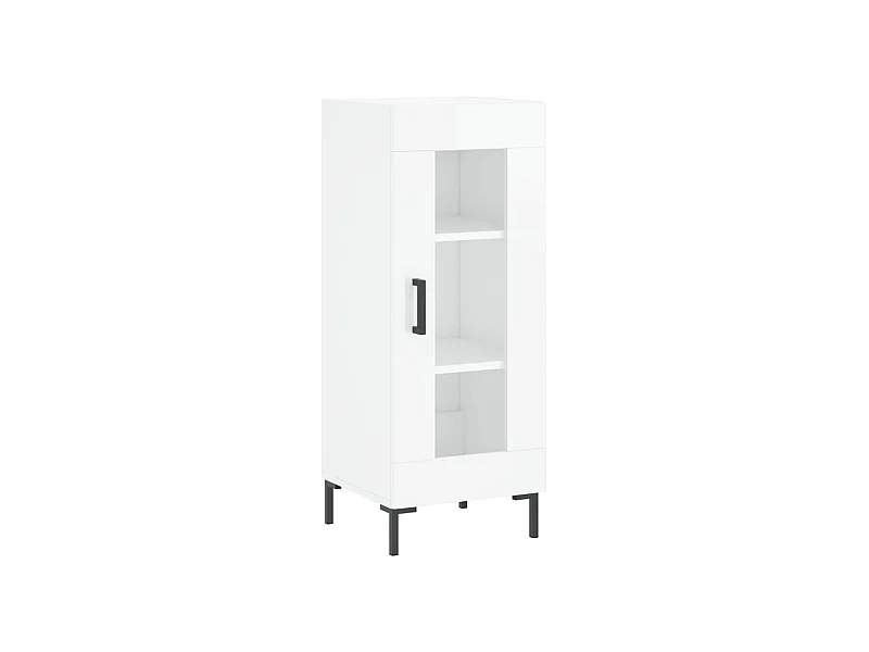 Aparador buffet cómoda mueble mueble de almacenaje organizador cocina salón brillante 34,5 x 34 x 90 cm madera contrachapada blanco 02_0030632