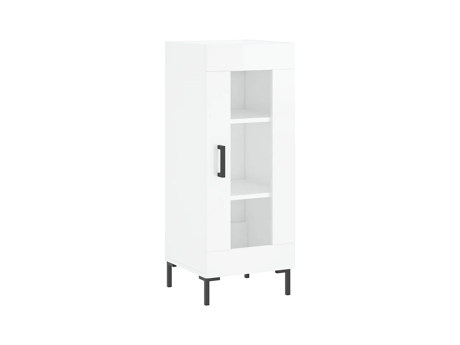 Aparador buffet cómoda mueble mueble de almacenaje organizador cocina salón brillante 34,5 x 34 x 90 cm madera contrachapada blanco 02_0030632