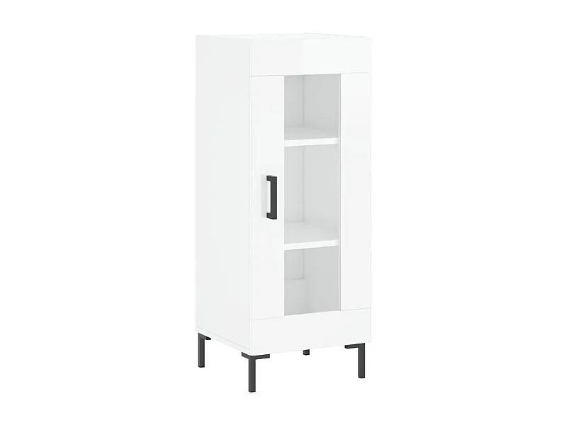 Buffet aparador cômoda armário unidade de armazenamento organizador cozinha sala brilhante 34,5 x 34 x 90 cm madeira trabalhada branca 02_0030632