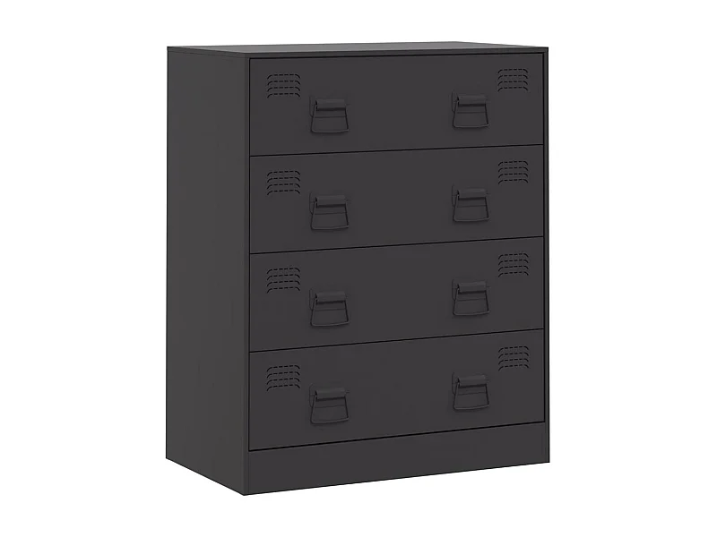 Aparador buffet cómoda mueble almacenaje organizador cocina salón salón 67 x 39 x 83 cm acero negro 02_0036015