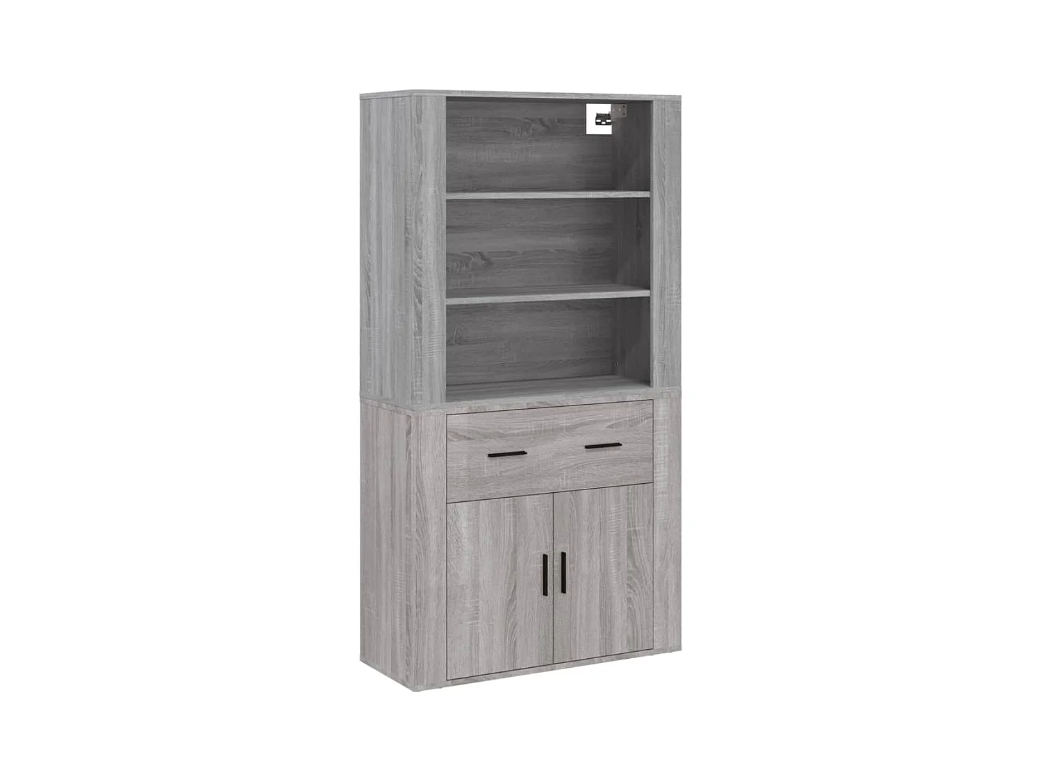 Buffet aparador cómoda armario mueble organizador cocina salón salón alto madera contrachapada sonoma gris 02_0035639
