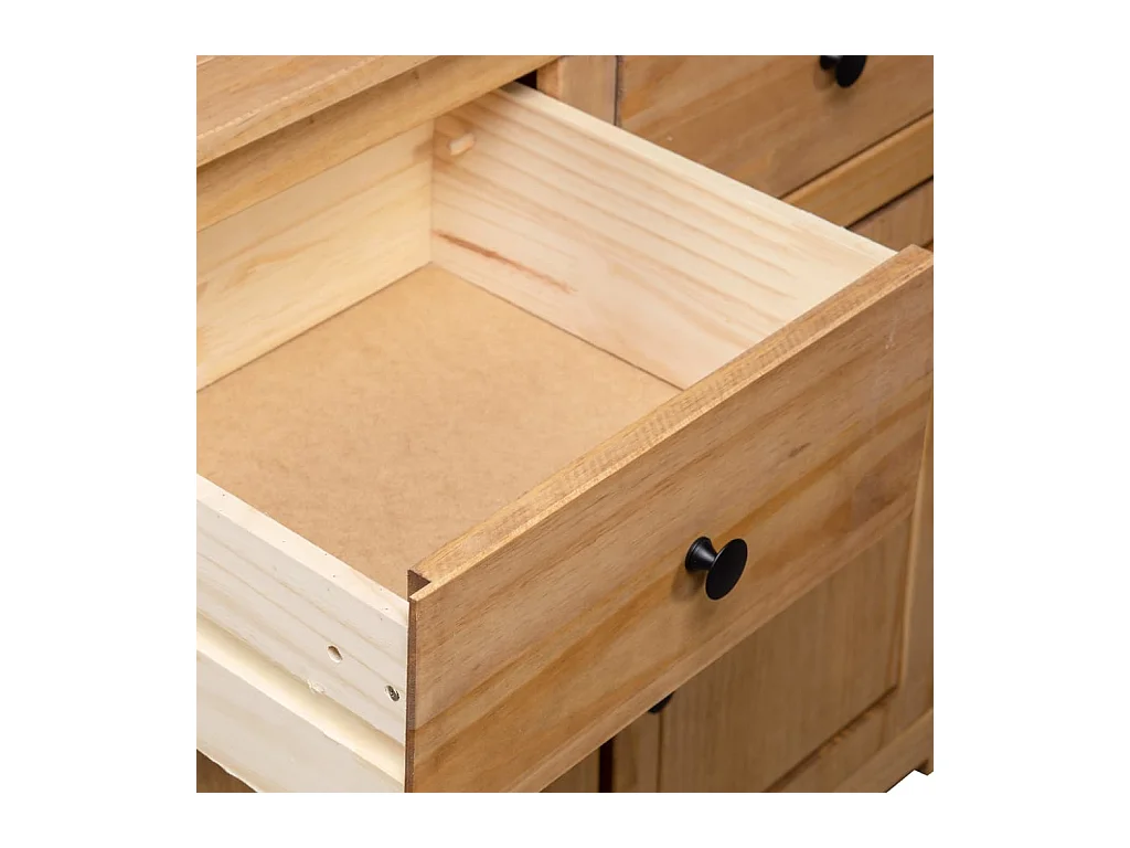 Aparador cómoda cómoda armario mueble organizador cocina salón salón 93 x 40 x 80 cm Pino macizo Surtido Panamá marrón 02_0029669