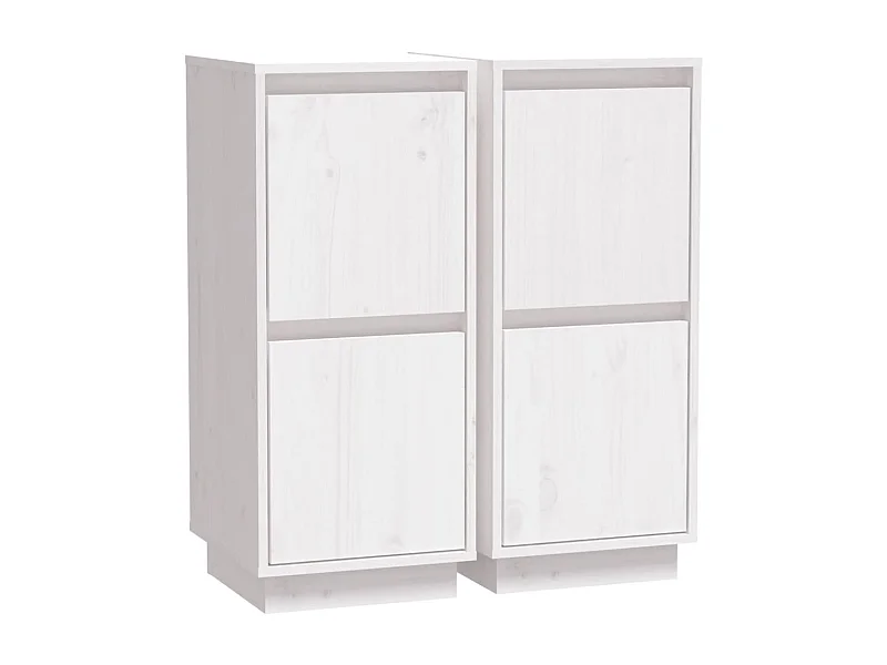 Buffet aparador cômoda armário organizador unidade de armazenamento cozinha sala salas conjunto de 2 31,5 x 34 x 75 cm madeira maciça de pinho branco 02_0036654