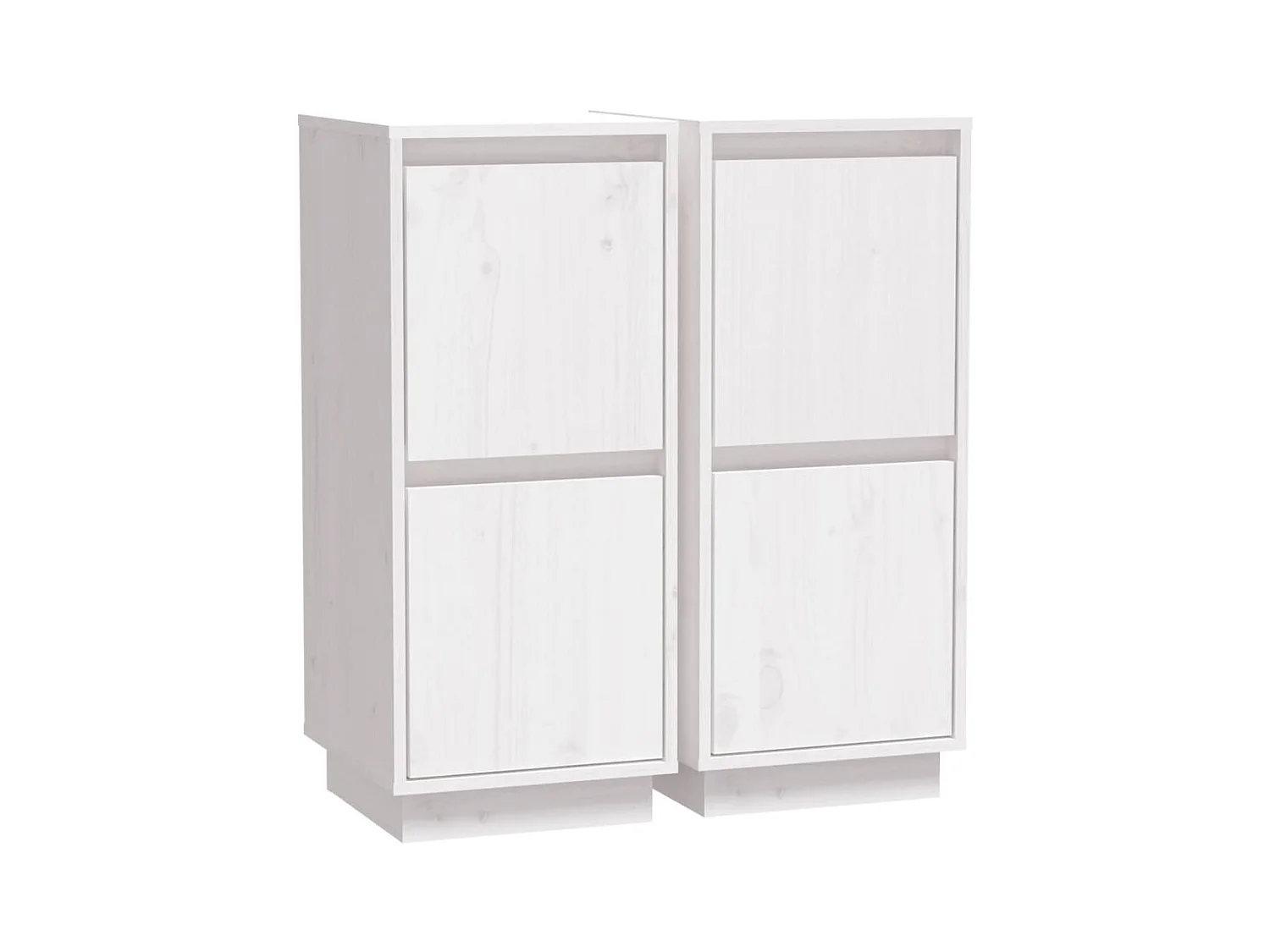 Buffet credenza cassettiera armadio contenitore organizer cucina soggiorno soggiorno set da 2 31,5 x 34 x 75 cm legno massello di pino bianco 02_0036654
