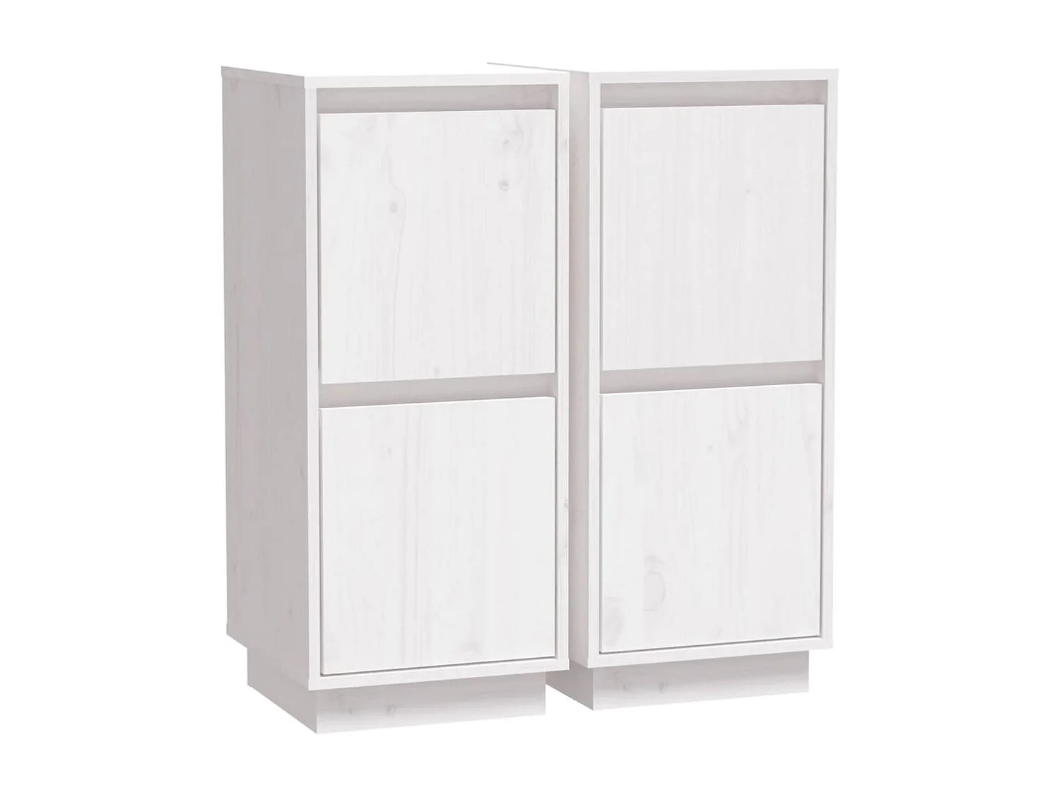 Aparador buffet cómoda armario unidad de almacenamiento organizador cocina salón salón juego de 2 31,5 x 34 x 75 cm madera maciza de pino blanco 02_0036654