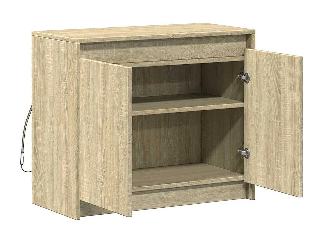 Credenza buffet cassettiera mobile contenitore organizer cucina soggiorno soggiorno con Sonoma LED 72 x 34 x 61 cm derivati ​​del legno marrone 02_0029798