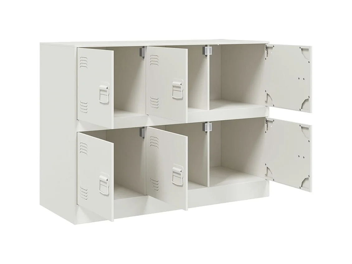 Credenza buffet cassettiera mobile contenitore organizer cucina soggiorno soggiorno 99 x 39 x 73 cm acciaio bianco 02_0030543