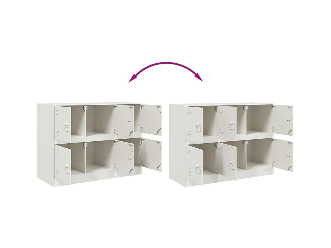 Credenza buffet cassettiera mobile contenitore organizer cucina soggiorno soggiorno 99 x 39 x 73 cm acciaio bianco 02_0030543