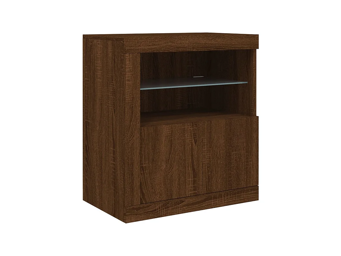 Credenza cassettiera cassettiera mobile contenitore organizer cucina soggiorno soggiorno con luci a LED 162 x 37 x 67 cm marrone 02_0029905