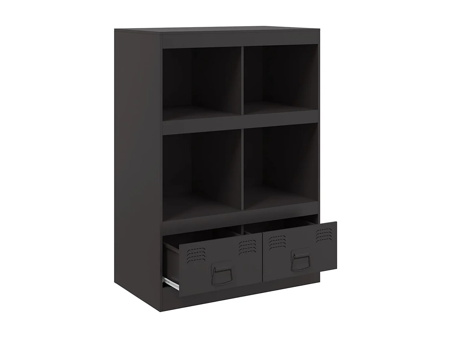 Aparador cômoda armário armário organizador cozinha sala sala alto 67 x 39 x 95 cm aço preto 02_0034954