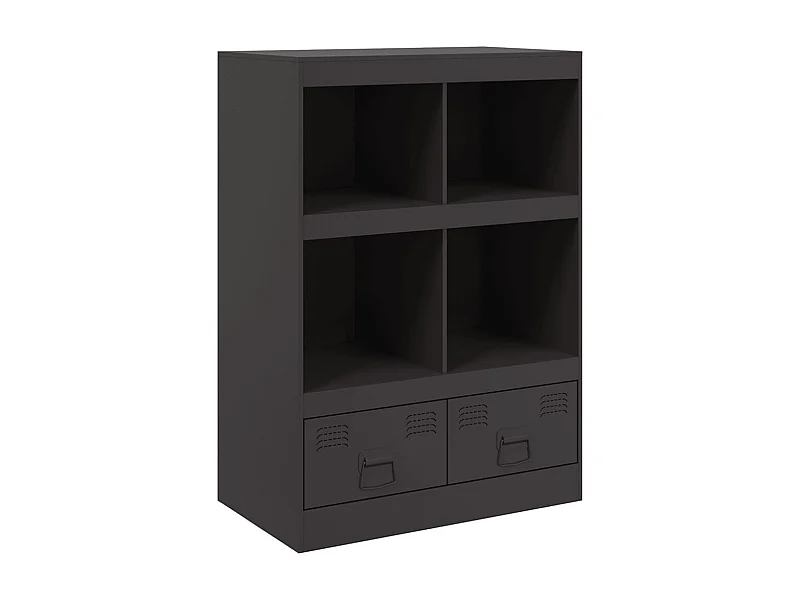 Aparador buffet cómoda armario mueble organizador cocina salón salón alto 67 x 39 x 95 cm acero negro 02_0034954