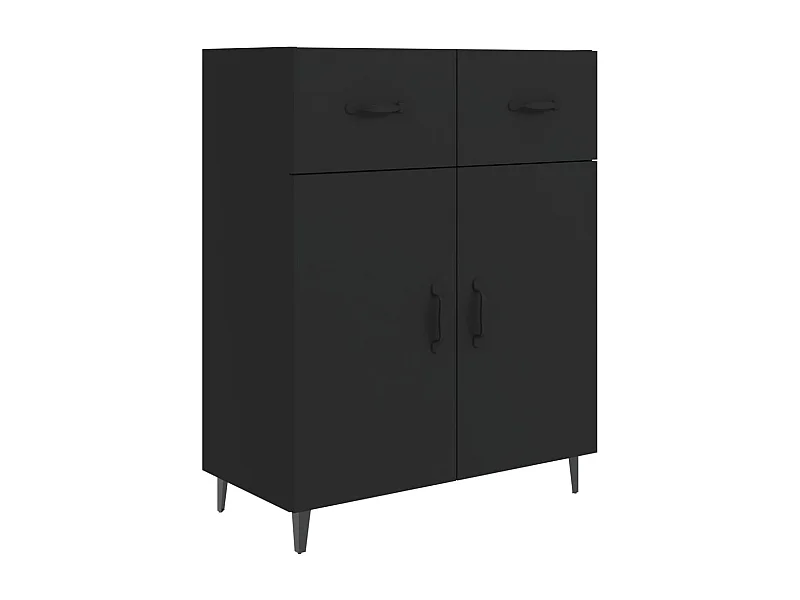 Aparador buffet cómoda mueble mueble de almacenaje organizador cocina salón salón 69,5 x 34 x 90 cm madera contrachapada negra 02_0036066