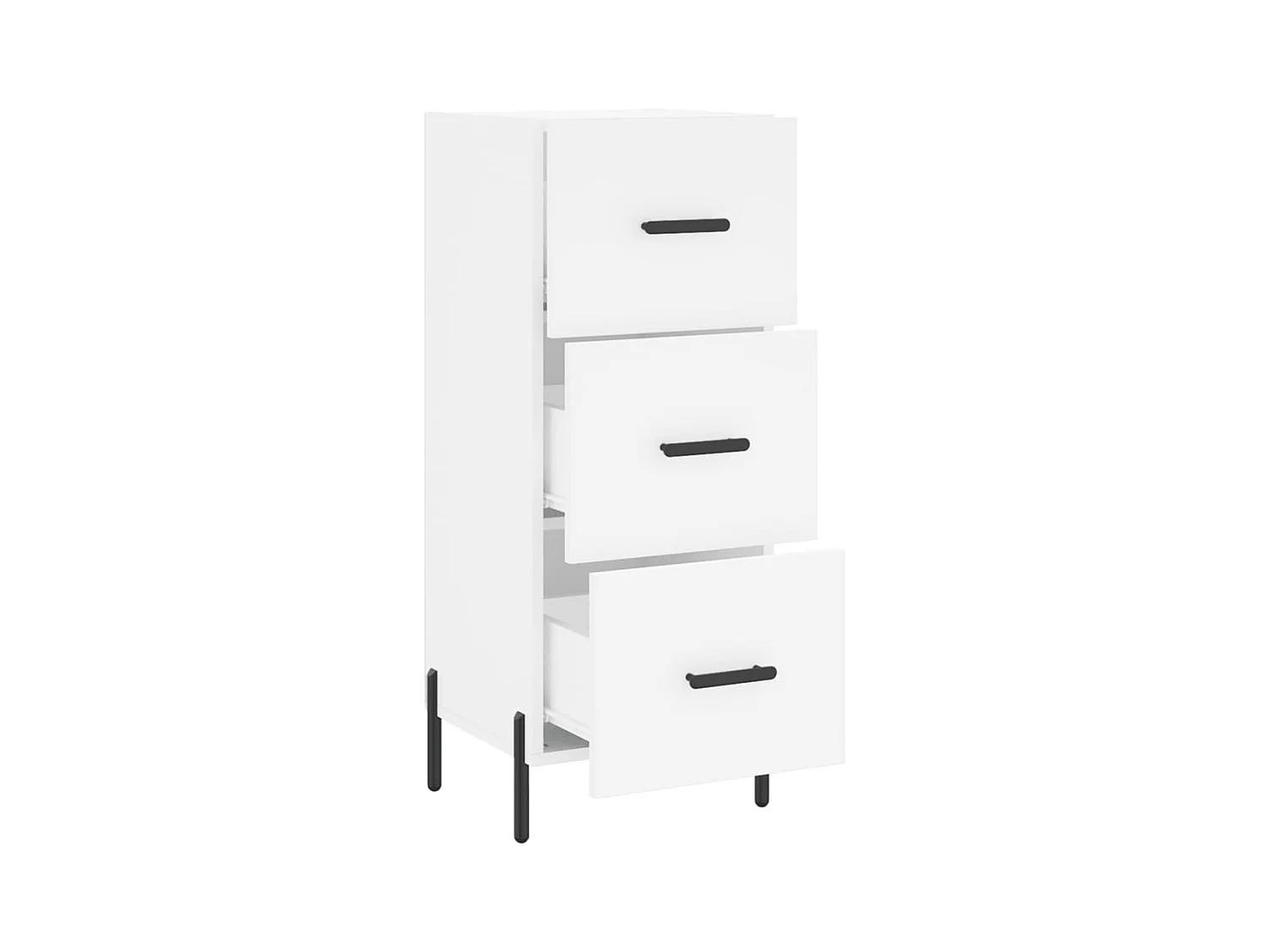 Credenza buffet cassettiera mobile contenitore organizer cucina soggiorno soggiorno 34,5 x 34 x 90 cm derivati ​​del legno bianco 02_0030258