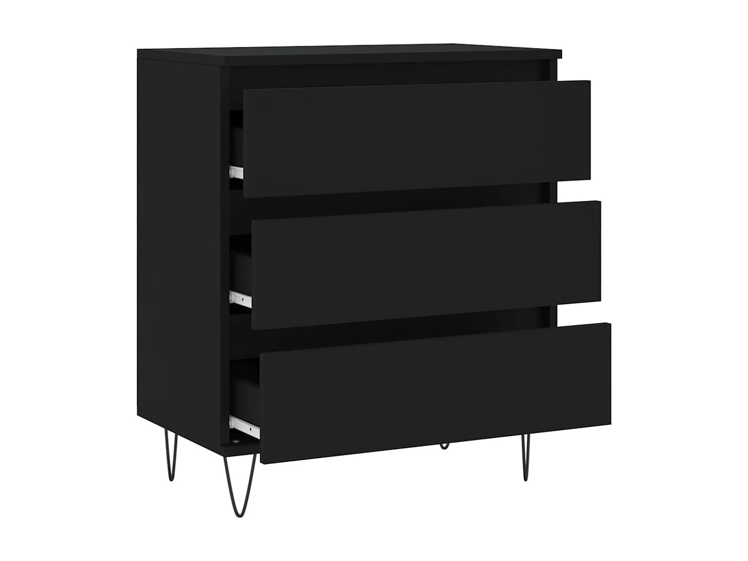 Aparador buffet cómoda armario mueble organizador cocina salón salón 60 x 35 x 70 cm madera contrachapada negra 02_0035996