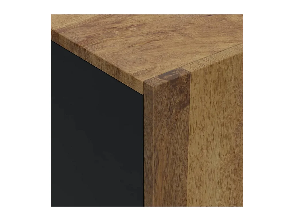 Aparador cómoda cómoda armario mueble organizador cocina salón salón con 4 puertas 60 x 33 x 75 cm madera maciza de mango marrón 02_0029749