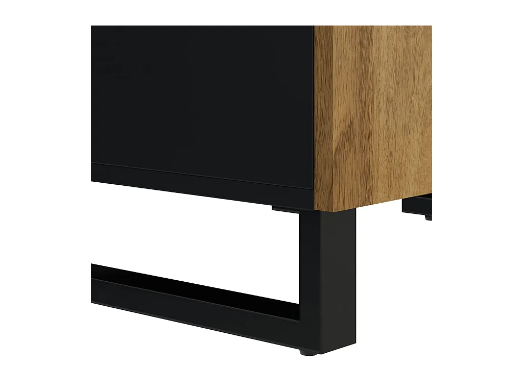 Aparador cómoda cómoda armario mueble organizador cocina salón salón con 4 puertas 60 x 33 x 75 cm madera maciza de mango marrón 02_0029749