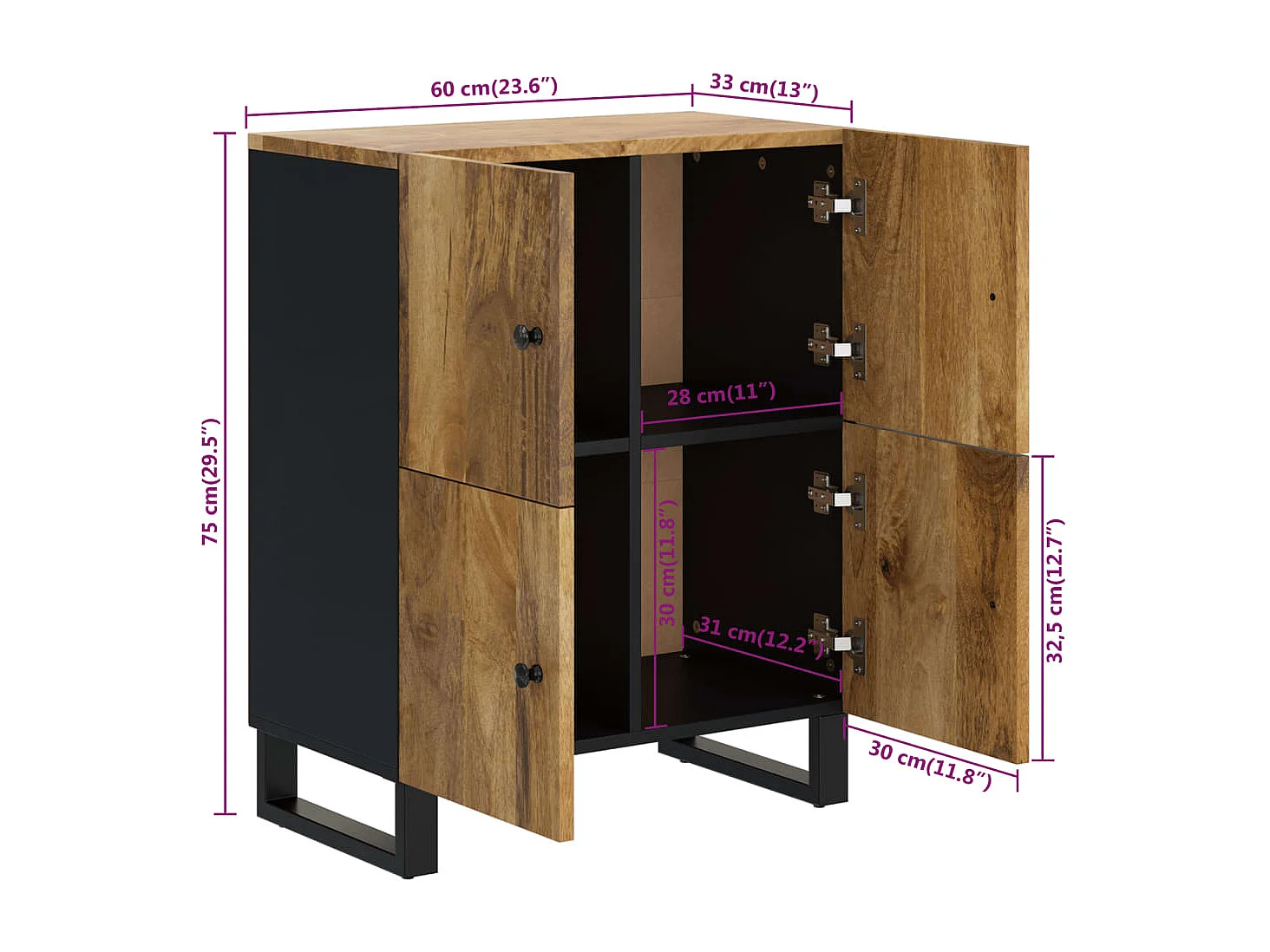 bahut commode armoire bois marron 4 x 33 x 75 cm 02_0029749