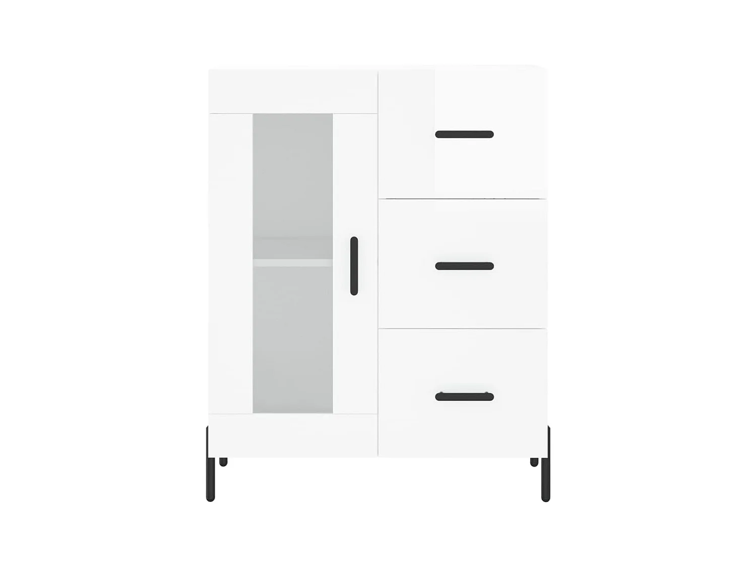 Credenza buffet cassettiera mobile contenitore organizer cucina soggiorno lucido 69,5 x 34 x 90 cm derivati ​​del legno bianco 02_0030728