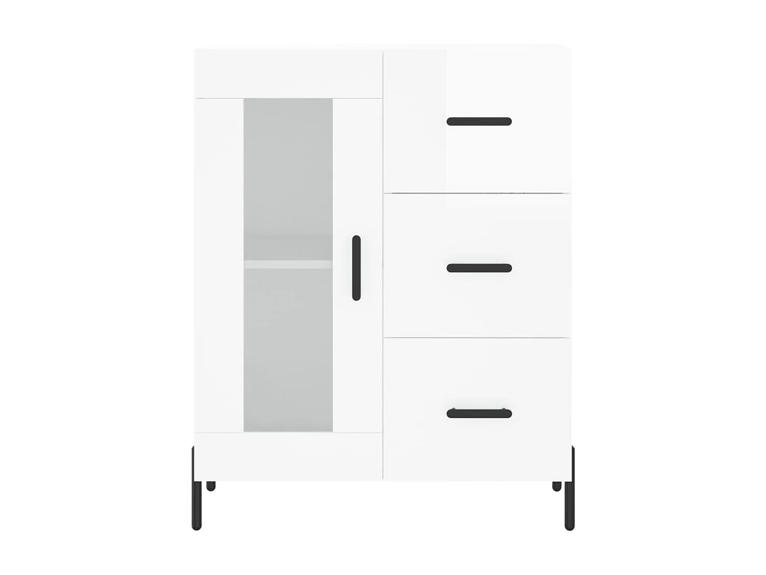 Credenza buffet cassettiera mobile contenitore organizer cucina soggiorno lucido 69,5 x 34 x 90 cm derivati ​​del legno bianco 02_0030728